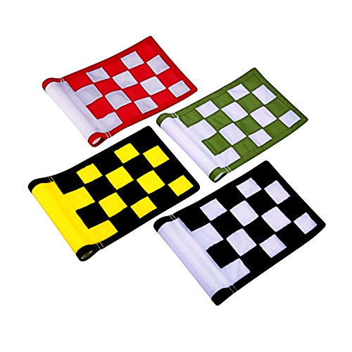 【中古】【未使用・未開封品】KONDAY ゴルフフラッグ グリーンゴルフフラッグ 丈夫なナイロンとチェック柄 ゴルフパッティンググリーンフラッグ 屋内屋外 裏庭 ガーデン ポー