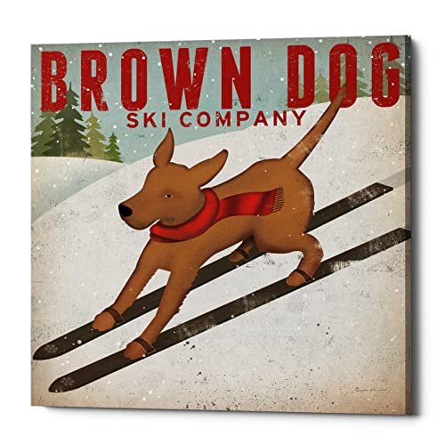 【中古】【未使用・未開封品】ライアン・ファウラーによるEpic Graffiti 'Brown Dog Ski Co' ジークレーキャンバスウォールアート 26\