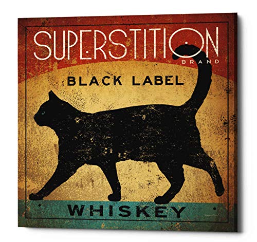【中古】【未使用・未開封品】Ryan Fowler作 Epic Graffiti 「Superstition Black Label Whiskey Cat」 ジークレーキャンバスウォールアート 18