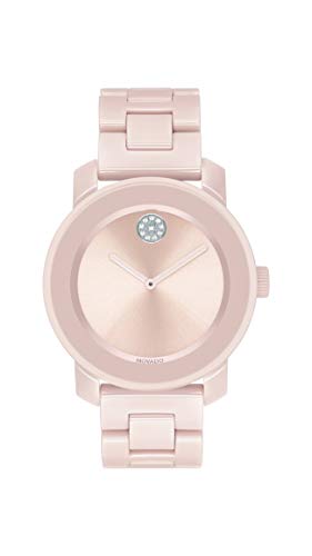 【中古】【未使用・未開封品】Movado レディース ボールド セラミックウォッチ クリスタルセット ドット付き ピンク/シルバー (モデル:3600536)｜AJIMURA-SHOP
