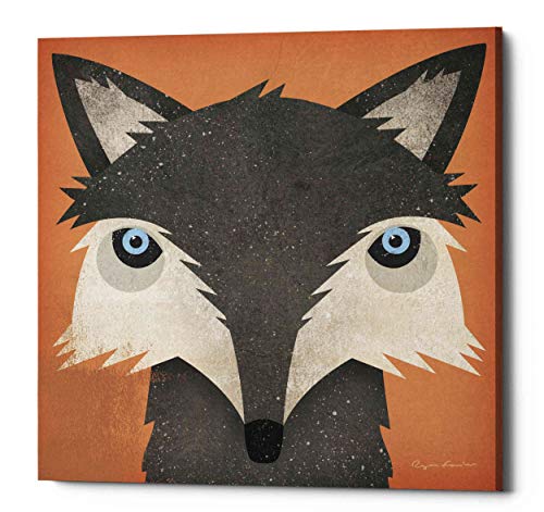 【中古】【未使用・未開封品】ライアン・ファウラー作「Timber Wolf」キャンバスウォールアート 18インチx18インチ