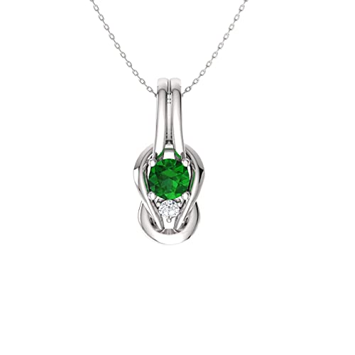 【中古】【未使用・未開封品】Diamondere 天然認定宝石とダイヤモンド インフィニティノット プチネックレス 14Kホワイトゴールド 0.32カラットペンダント チェーン付き