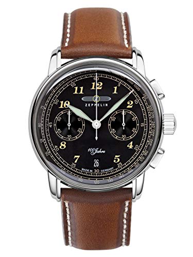 【中古】【未当て嵌める・未開封品】Zeppelin メンズウォッチ 100 Jahre 7674-3, 赤銅色, クォーツムーブメント。
