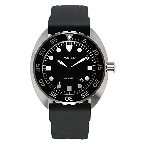 【中古】【未当て嵌める・未開封品】Pantor Nautilus 515 ダイブウォッチ - 200m ダイバーウォッチ スイス連邦製クォーツムーブメント 45粍 ダイビングウォッチ 回転させるベゼルとゴムストラ
