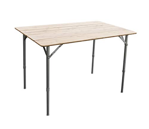【中古】【未使用・未開封品】AmeriHome 39.35 x 25.5インチ 高さ調節可能 折りたたみ式 竹製テーブル キャリーバッグ付き FFBAT40