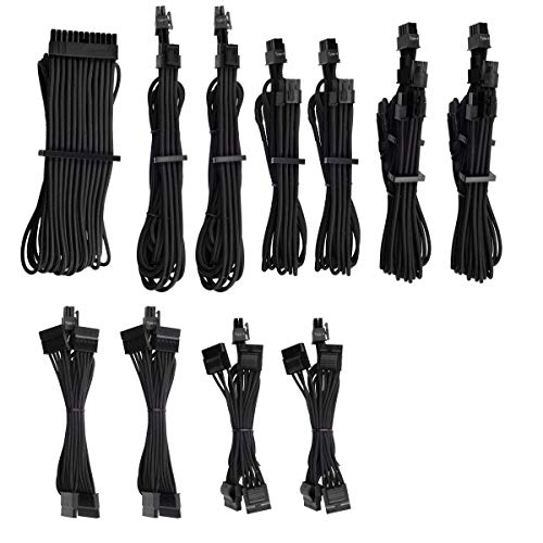【中古】【未当て嵌める・未開封品】CORSAIR Premium Individually Sleeved PSU Cables 職業的一揃いの道具 Type 4 Gen 4 黒いこと CP-8920222