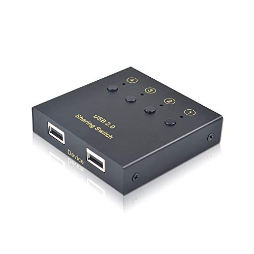 【中古】【未使用・未開封品】eKL USB Switch Selector 4 Computers in Sharing 2 USB Devices Out Controller USB 2.0 Peripheral Switcher Box Hub for Mouse Keyboard PCs|AJIMURA-SHOP
