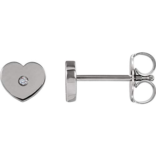 【中古】【未使用・未開封品】Eliana and Eli 14K ホワイト 0.01 CTW ダイヤモンド ソリティア ハート ユース イヤリング｜AJIMURA-SHOP