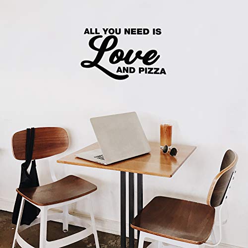 【中古】【未使用・未開封品】ビニール製ウォールアートデカール - All You Need is Love and Pizza - 35.56cm x 58.42cm - 面白くインスピレーションを与えるピザ愛好家 寝室|AJIMURA-SHOP