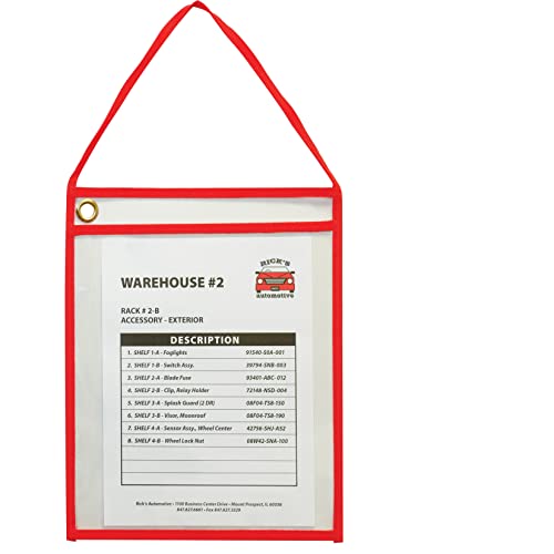 【中古】【未使用・未開封品】Shop Ticket Holder With Strap, Red, Stitched, both sides clear, 9 X 12, 15/BX, 41924