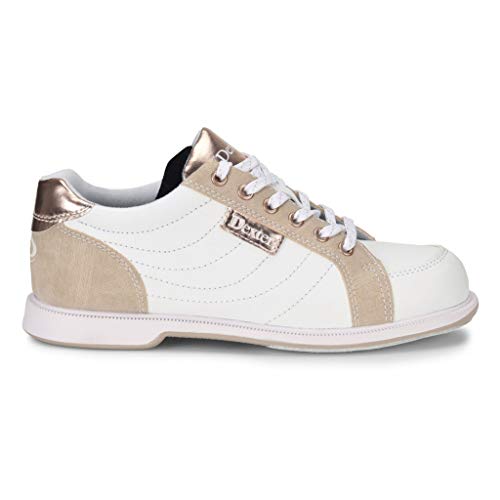【中古】【未当て嵌める・未開封品】Dexter Groove IV 成人女性用刺し通すシューズ ホワイトヌバック サクラ色ゴールド