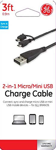 【中古】【未当てはめる・未開封品】GE Lighting 3833431 3フート USB マイクロ\u0026ミニコンボケーブル