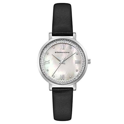 【中古】【未使用・未開封品】BCBGMAXAZRIA レディース 日本製クォーツ ステンレススチールケース 本革/ステンレススチールストラップ カジュアルウォッチ (モデル: BG5066500