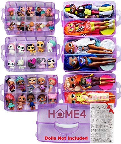 【中古】【未使用・未開封品】HOME4 積み重ね可能収納容器 おもちゃオーガナイザーケース 6層 60個の調節可能なコンパートメント 小さな人形やおもちゃに最適 人形は含まれま｜AJIMURA-SHOP