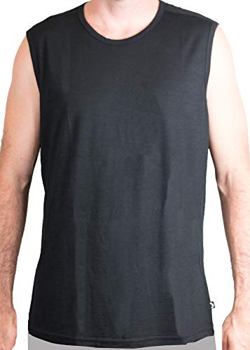 【中古】【未使用・未開封品】Merino 365 メンズ 「ガレージ」タンクトップ エピックノースリーブアンダーまたはカジュアルレイヤー L ブラック