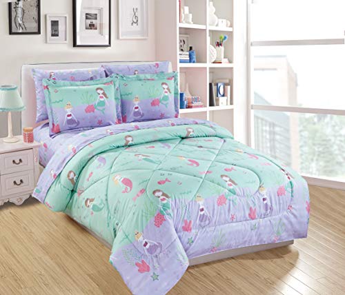 【中古】【未使用・未開封品】掛け布団セット 女の子/ティーン 人魚 ヒトデ クラゲ ラベンダー ピンク アクア Full Comforter｜AJIMURA-SHOP