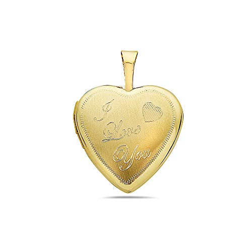 【中古】【未使用・未開封品】Pori Jewelers 14K ソリッドイエローゴールド ハートロケットペンダント 写真、メッセージ、センチメンタルに