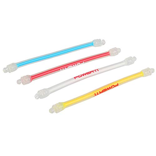 【中古】【未当て嵌める・未開封品】POWERTI庭球振りまわす放射性崩壊器書き割り、庭球弦用4緩衝器、高耐久性および持ちこたえる（黄味がかった、青、白、および赤）