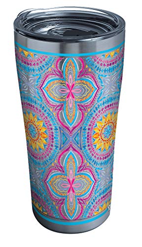 【中古】【未使用・未開封品】Tervis 1316321 明るい曼荼羅 ステンレススチール 断熱タンブラー 蓋付き 20オンス シルバー