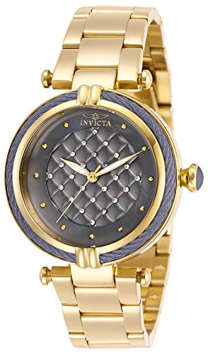 【中古】【未当て嵌める・未開封品】Invicta Women\u0027s Bolt Gold-Tone Steel Bracelet \u0026 Case Quartz Gun Metal Dial Analog Watch 28929