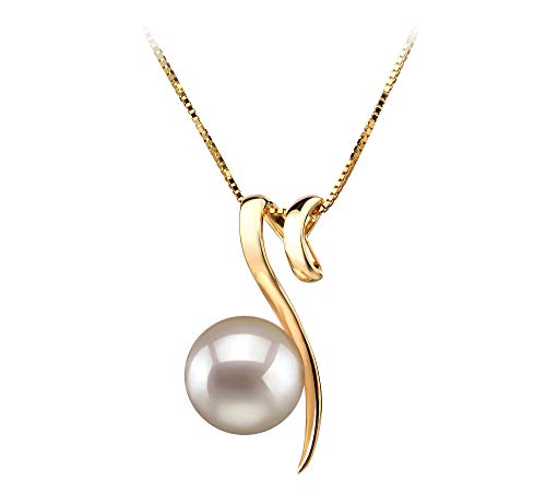 【中古】【未使用・未開封品】PearlsOnly???Dionneホワイト8???9?mm AA品質Japaneseアコヤ14?Kイエローゴールド養殖真珠ペンダント
