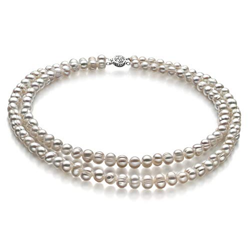 【中古】【未当て嵌める・未開封品】PearlsOnly???ダブルストランドホワイト6???7?粍真水育てるパール首飾り 白いこと