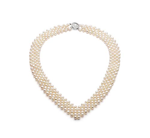 【中古】【未使用・未開封品】PearlsOnly???Vネックホワイト3???4?mm AA品質淡水養殖パールネックレス｜AJIMURA-SHOP 100,694円
