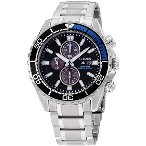【中古】【未当てはめる・未開封品】Citizen Men\u0027s 46粍 Steel Bracelet \u0026 Case Eco-Drive Black Dial Chronograph Watch CA0719-53E