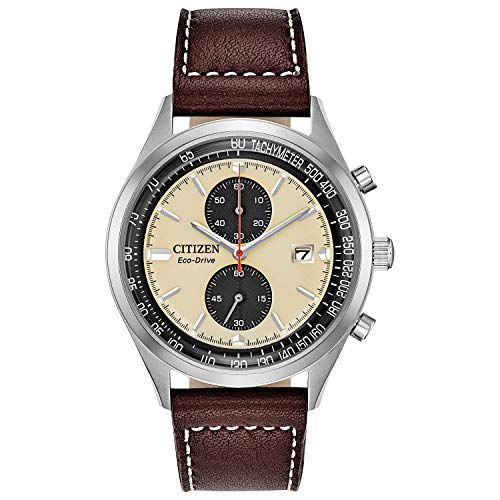【中古】【未当て嵌める・未開封品】CA7020-07A Citizen シチズン Eco-Drive Chandler ベージュ メンズ アナログ 心地よい ソーラー 外国でさし出し Citizen