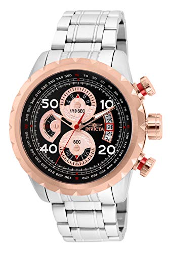 【中古】【未使用・未開封品】Invicta Men's Aviator Steel Bracelet & Case Quartz Black Dial Analog Watch 28147|AJIMURA-SHOP