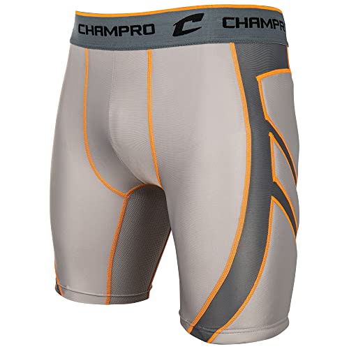 【中古】【未当て嵌める・未開封品】CHAMPRO メンズ 巻き上げ式 締め付ける 上滑りさる股引き