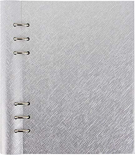 【中古】【未当て嵌める・未開封品】Filofax B145004 詰め替え能力のある サフィアーノ メタリック ゼムクリップ書き付け A5大きさ しろがね色