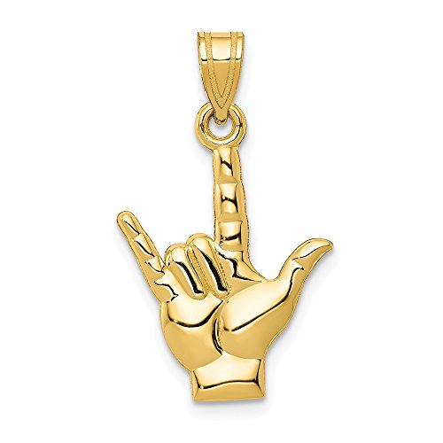 【中古】【未当て嵌める・未開封品】14K 黄色ゴールド 光輝入眼 I Love You Hand/手話惹きつける, 金属元素