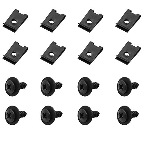 【中古】【未使用・未開封品】X AUTOHAUX 8個 ブラック スプリングメタル Uタイプ クリップ ネジ付き 車フェンダートリムパネルファスナー｜AJIMURA-SHOP