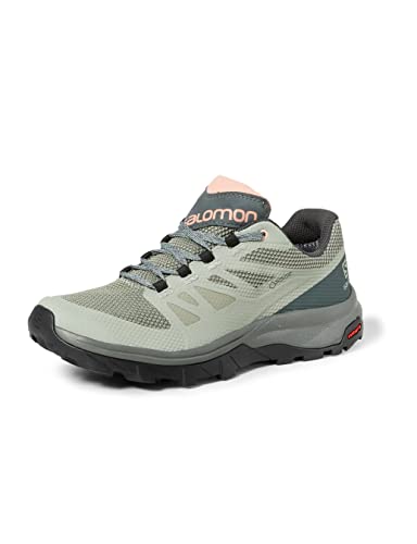 【中古】【未当て嵌める・未開封品】Salomon OUTline GTX レディース 山歩きシューズ, 影ぼうし/アーバンシック/コーラル扁桃, 10 その他-靴