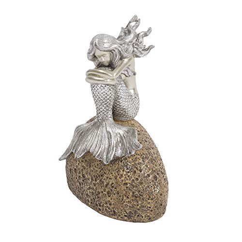 【中古】【未当て嵌める・未開封品】Mermaid on Rock Statue インチしろがね色