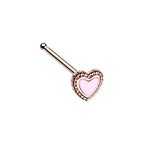 【中古】【未当てはめる・未開封品】Covet Jewelry サクラ色ゴールド ドイリー バレンタイン ハート型 鼻 スタッドリング