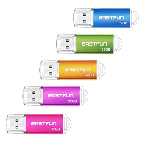 【中古】【未使用・未開封品】EASTFUN 32GB USB 2.0 フラッシュドライブ メモリースティック サムドライブ ペンドライブ ジャンプドライブ ジップドライブ 5パック (5 x 32GB)