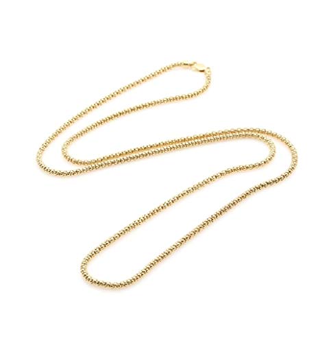 【中古】【未当て嵌める・未開封品】PORI JEWELERS 14Kソリッドイエローゴールド1.4 粍ポップコーンチェーンネックレス、20in