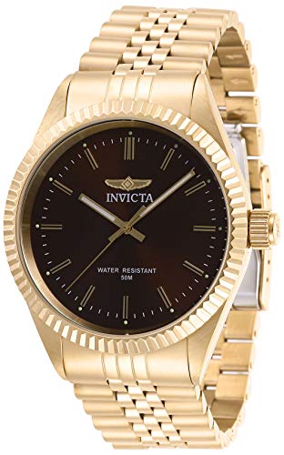 【中古】【未使用・未開封品】Invicta Men's Specialty Gold-Tone Steel Bracelet & Case Quartz Brown Dial Analog Watch 29387