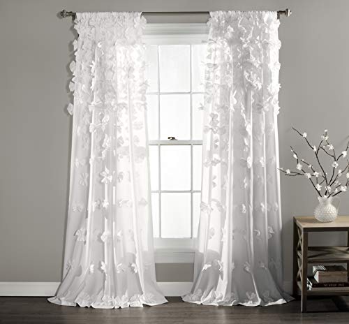 【中古】【未使用・未開封品】Riley Window Curtain Panel White Single 54x95