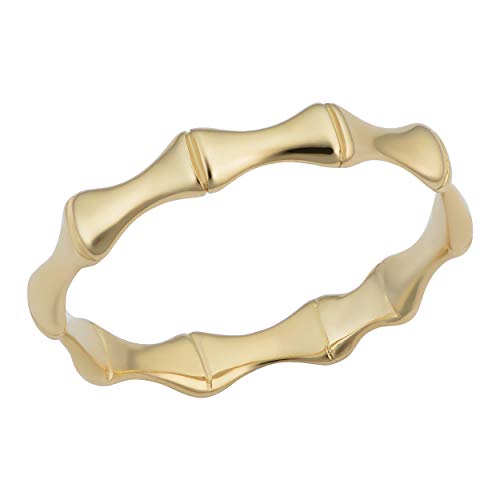 【中古】【未当て嵌める・未開封品】Kooljewelry 14K黄色ゴールド 3.4粍 バンブーリング