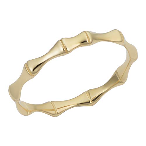 【中古】【未使用・未開封品】Kooljewelry 14K イエロー ホワイト ローズゴールド 2.6mm バンブーリング, 金属|AJIMURA-SHOP