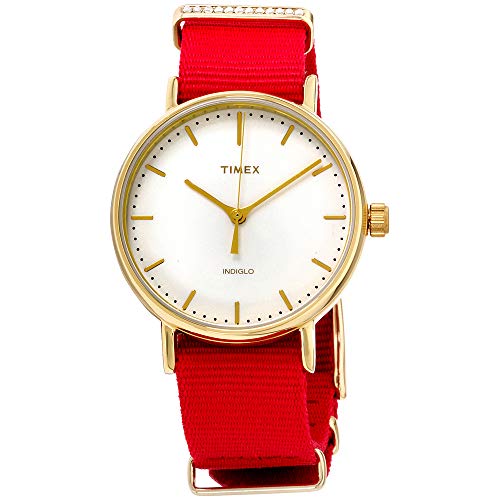 【中古】【未当て嵌める・未開封品】Timex Fairfield クリスタルクォーツムーブメント 白いこと文字盤 レディースウォッチ TW2R48600 靴-その他