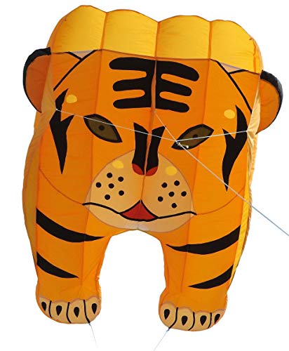 【中古】【未使用・未開封品】Fullfar Tiger 3Dカイト 大人用 ソフトナイロン素材 子供向けパラフォイルカイト 244×39インチ カイトストリングとバックパックで飛ばすのが簡