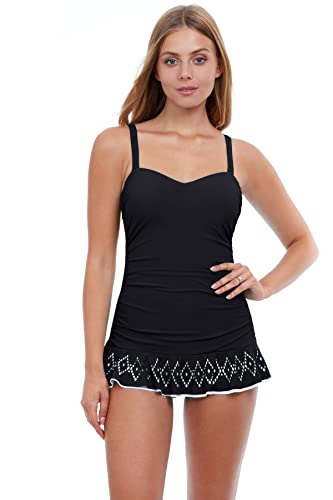【中古】【未当て嵌める・未開封品】Profile by Gottex Women\u0027s Cup Sized Sweetheart Swimdress One Piece Swimsuit, Tutti Frutti Black, 6D