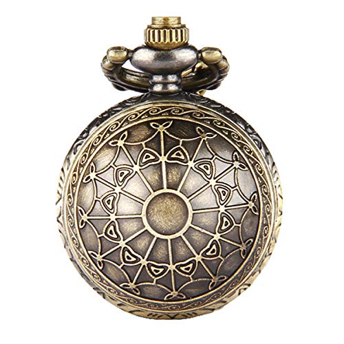 【中古】【未使用・未開封品】JewelryWe 懐中時計 クラシック 蜘蛛の巣 彫刻 ブロンズペンダントウォッチ ラウンドネックレス ロケットチェーンウォッチ メンズ レディース