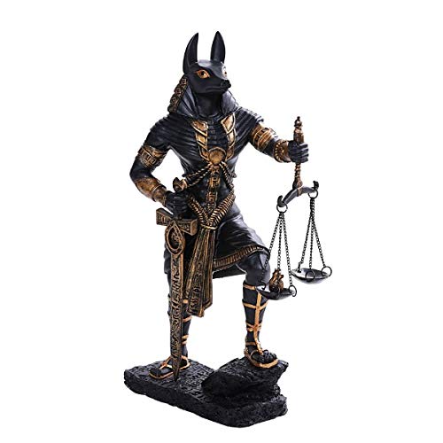 【中古】【未使用・未開封品】Pacific Giftware PT 古代エジプト神アヌビス アヌビスの判断 ブラックゴールド キャストブロンズ樹脂製 コレクションフィギュア