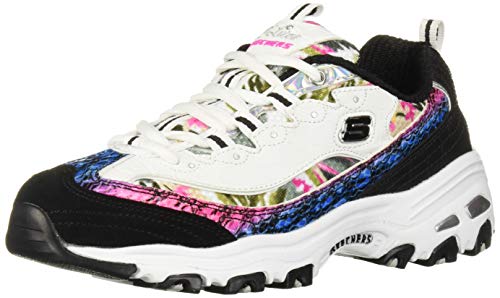 【中古】【未使用・未開封品】Skechers レディース D'Lites-Runway Ready スニーカー, ホワイト/ブラック/マルチ。, 9.5 Wide