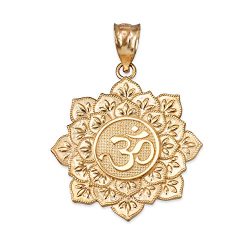 【中古】【未当てはめる・未開封品】天使の都市 BLINGZ 14K 黄色ゴールド Om 芙蓉 曼荼羅シャンデリヤ頸飾り, 金属元素
